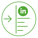 imagen con logo de LinkedIn verde
